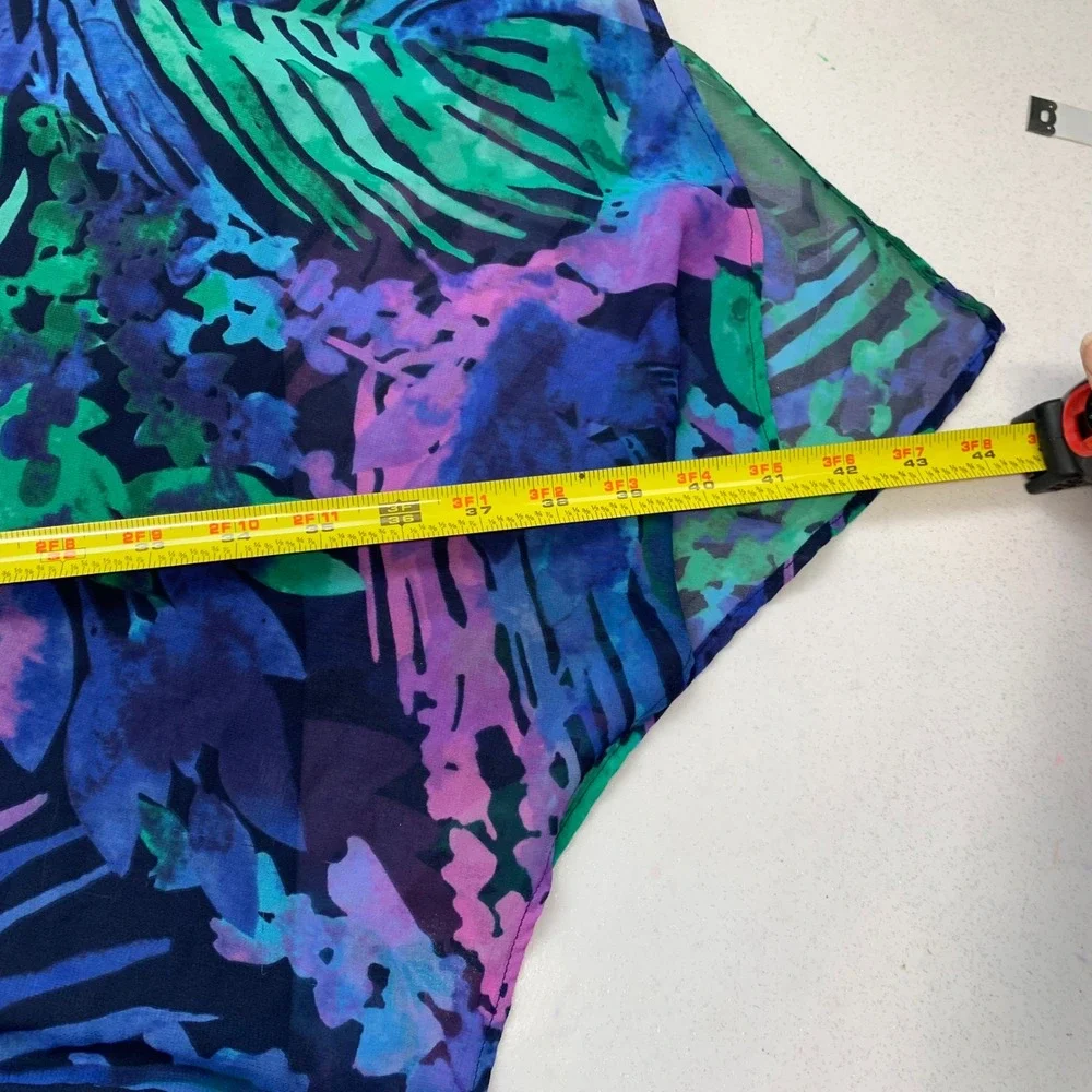 Lane Bryant Tropical Halter Handkerchief Hem Dress  Purple Abstract  Plus 26/28